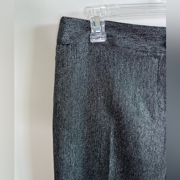 Anne Klein Womens Pants Sz 10 p Silver/Black Herringbone Straight Leg - Picture 2 of 6